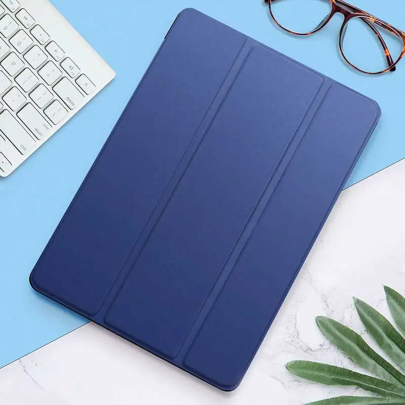 Для Apple iPad 9,7 дюймов / чехол для iPad Air 1/2 чехол Авто Пробуждение спящий уголок противоударный прозрачный ТПУ чехол для планшета - Цвет: Navy Blue