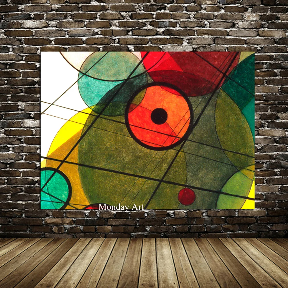 100% ручная роспись на холсте Wassily Kandinsky Геометрическая масляная живопись