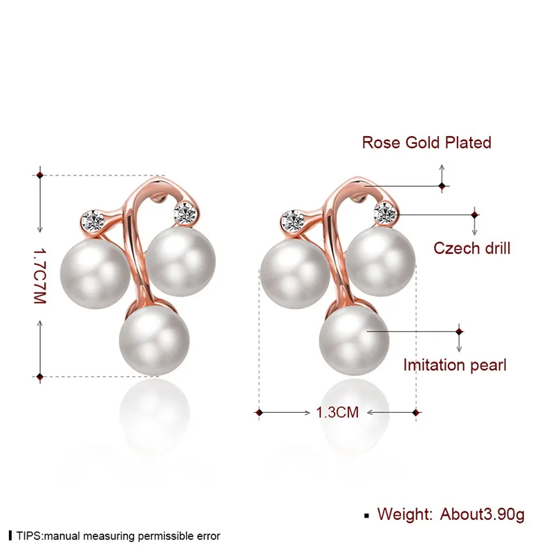 Низкая цена простой Серьги с жемчугом для женщина круглый Серьги-гвоздики
