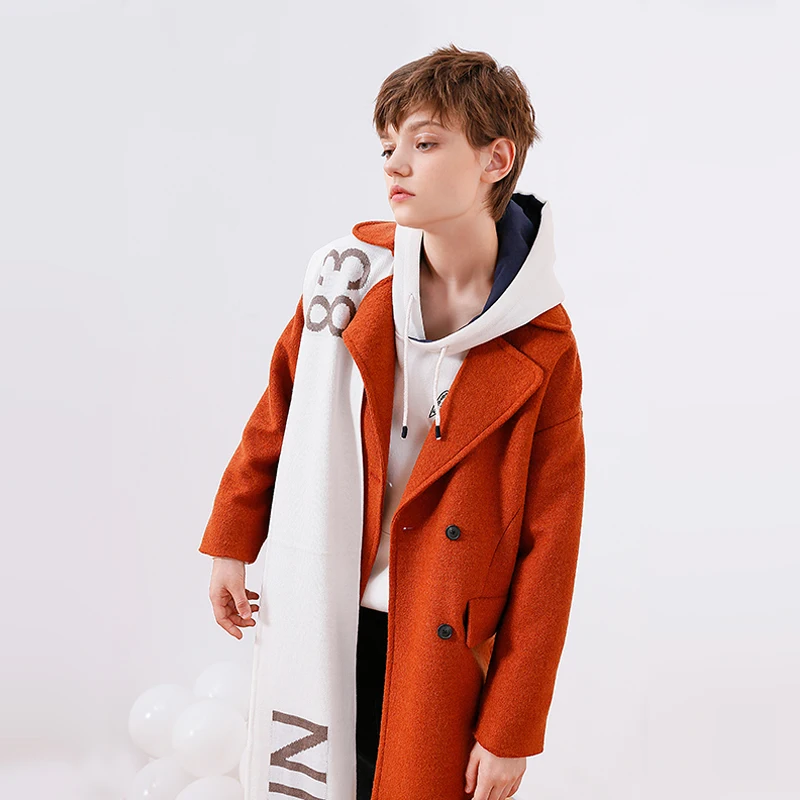 Toyouth Woollen Coat 2019 Winter Casual Solid Color Double-Breasted Jacket Female Slim Long Wool Overcoat | Женская одежда