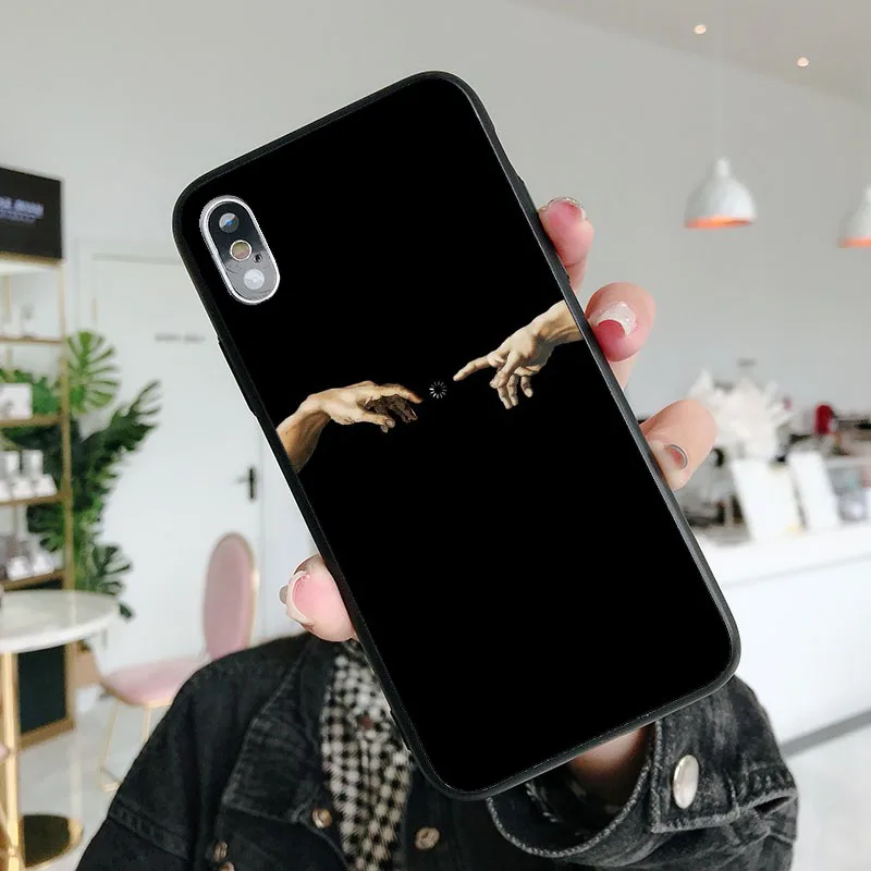 TPU Чехол для телефона iPhone 11 Pro MAX, чехол для iPhone SE 5, 6, 7, 8Plus MAX, XR, XS, X10, забавный рисунок статуи Давида, мягкий силиконовый чехол из ТПУ - Цвет: TPU