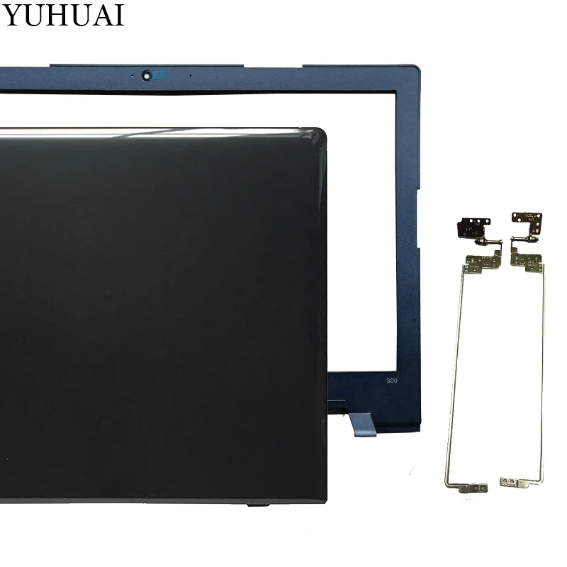 black AB and hinges Для lenovo IdeaPad 300-15 300-15ISK задняя крышка Топ чехол для ноутбука lcd задняя крышка AP0YM000600 AP0YM000610/lcd рамка крышка/петли - Цвет: black AB and hinges