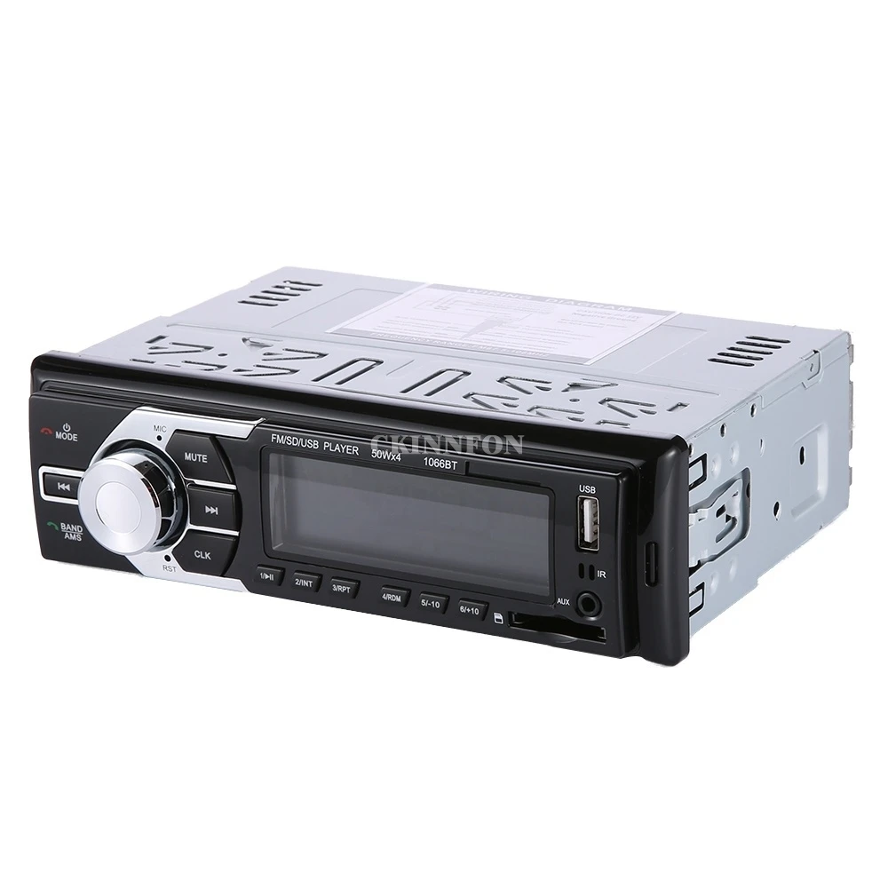Автомагнитола стерео MP3 плеер Bluetooth mp3 FM/USB/1 Din с дистанционным управлением 12 В 1066BT