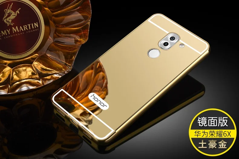 Зеркало Корпуса для Huawei Honor 6X случае Мода Роскошь розовое золото серебристый