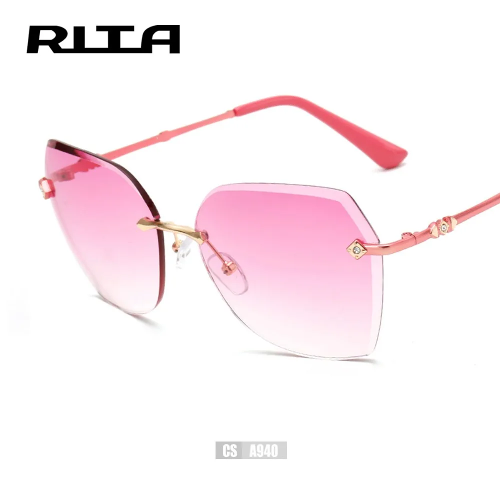 Новый РИТА Мода Металл Кристалл Полигон Женщины Мужчины Без Оправы
