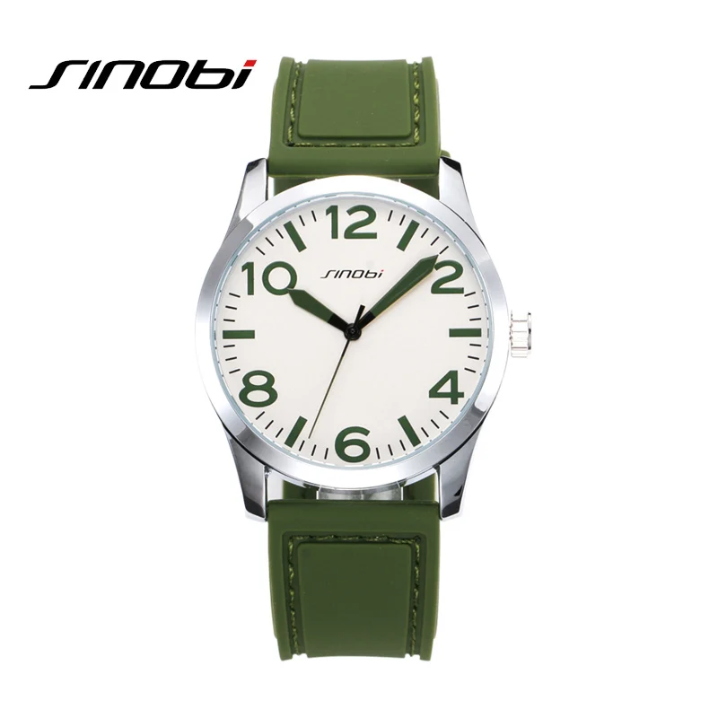 

SINOBI Vintage Sport Men Quartz Watch Leisure Rubber Band Wrist Watch Men Analog Clock 2019 Relogio Masculino #9553