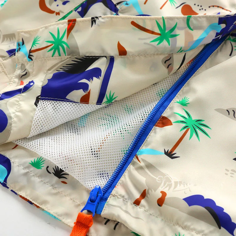 5 шт. с капюшоном мальчиков верхняя одежда дети динозавров печатных куртки пальто