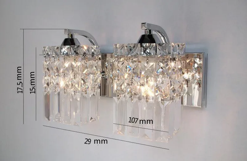 Высокое качество светодиодный K9 хрустальный настенный светильник зеркальный