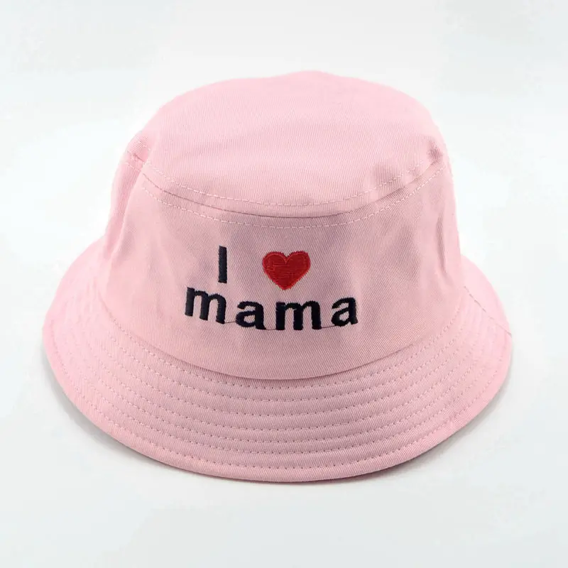 Панама детская летняя из хлопка двусторонняя с надписью I love Mama H162S | Мать и