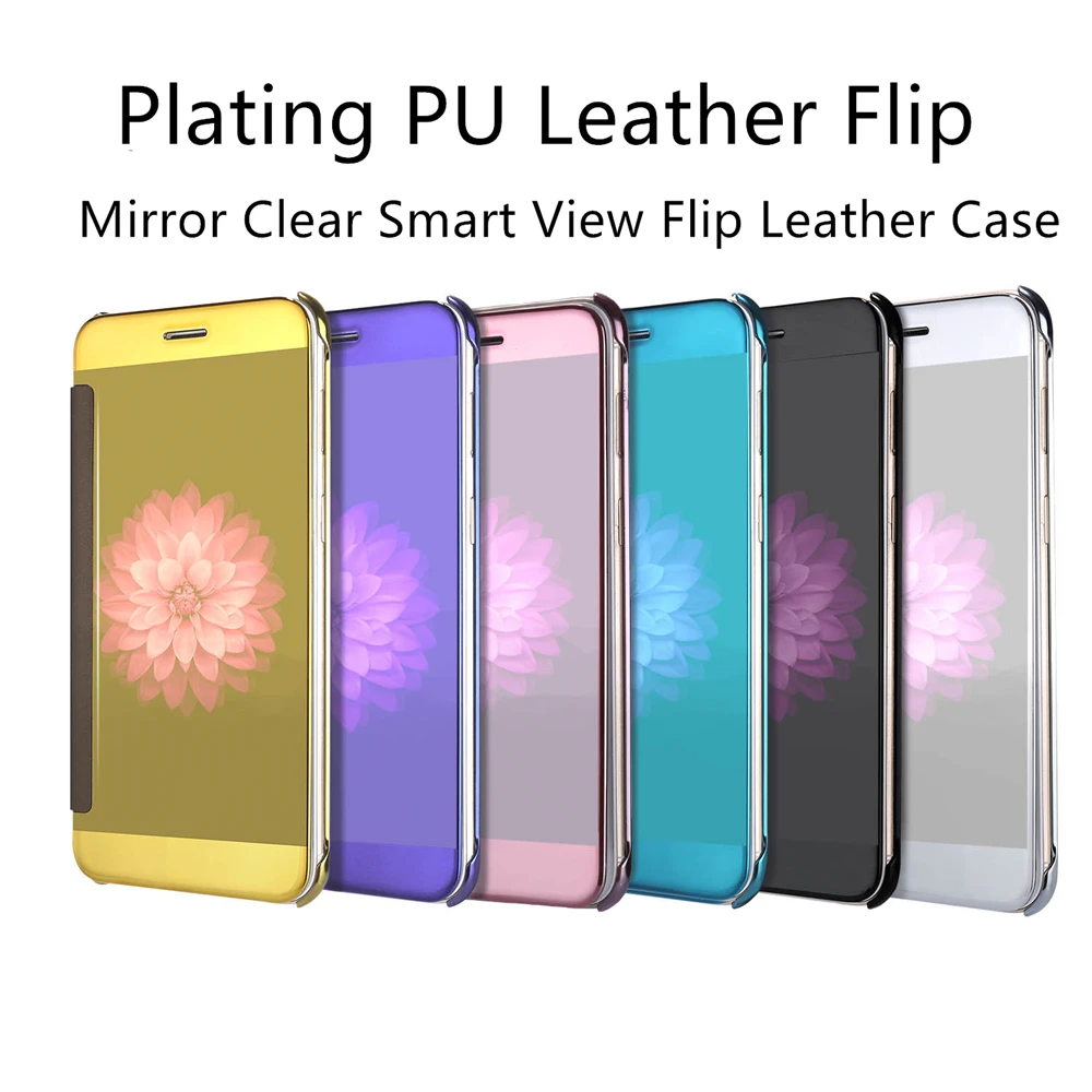 Роскошные Покрытие Clear View Зеркало Жесткий ПК для iphone 8 X случае 5S 5SE 6 6S плюс 7 Plus