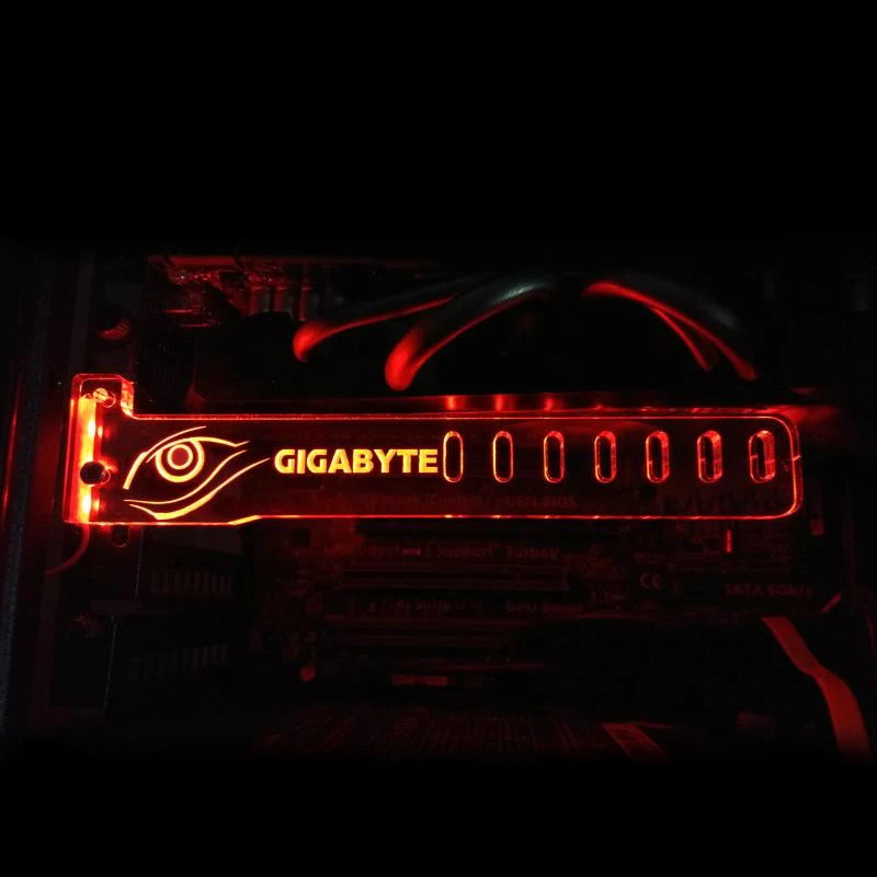 Новейший красный для GIGABYTE PCI HIS светодиодный светящийся компьютер Главная