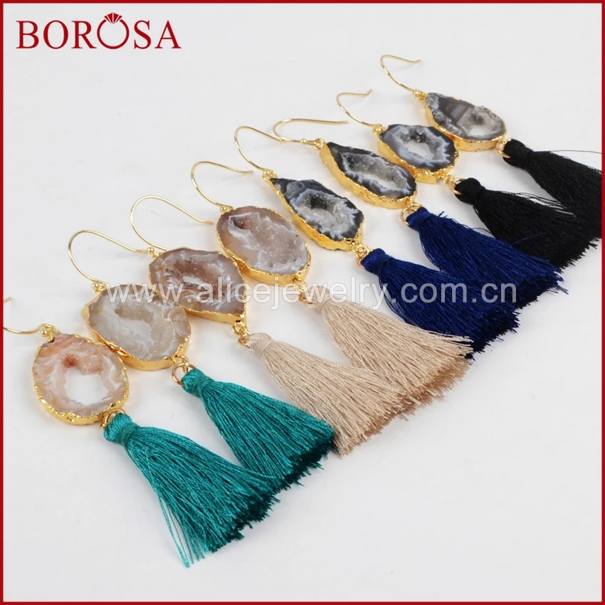 Женские серьги с радужной кисточкой разноцветные висячие ручной работы G1235|tassel