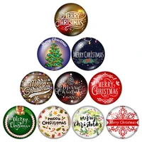 new merry christmas patterns words 10pcs 12mm16mm18mm25mm round photo glass cabochon demo flat back making findings zb0587
