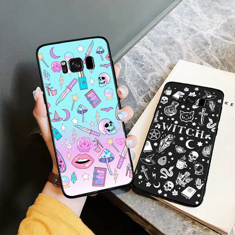 Специальный силиконовый чехол Girly Pastel Witch Goth для Samsung S6 Edge S7 S8 Plus S9 S10 S10e M10 M20 M30