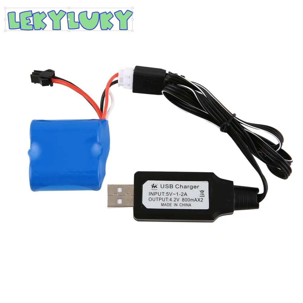 Литий-ионный аккумулятор с зарядным устройством USB для радиоуправляемой лодки