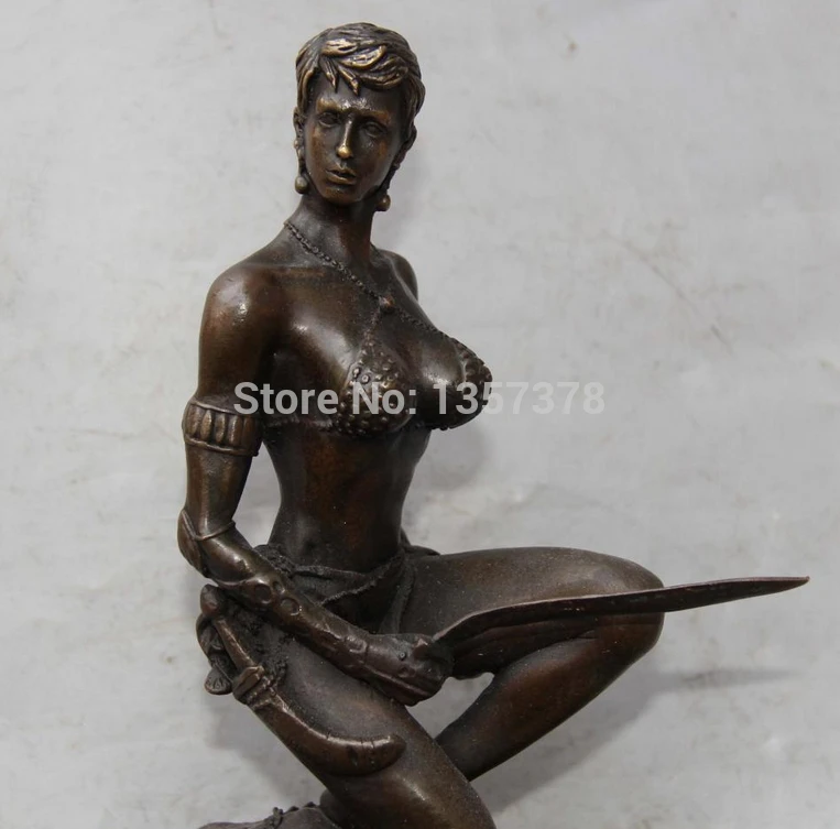 Shitou 00843 10 &quotКитайский Западный Бронзовый Мраморный сексуальный Belle Girl Lady War Sword