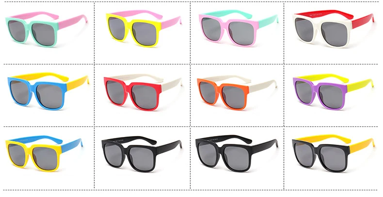 

Square Kids Polarized Sunglasses Child Sun Glasses Baby Vintage Eyeglasses Outdoor Goggles infantil oculos de sol with case