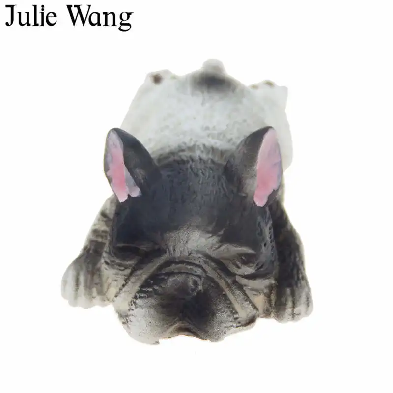 Julie Wang 2 шт. полимерная собака корги мопса искусственное животное ювелирные