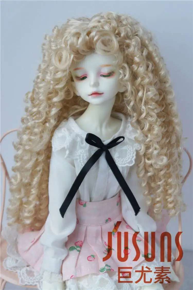 Blond SM202 JD145 MSD синтетический мохер кукольные парики Размер 7-8 дюймов длинный курчавый BJD волосы 1/4 аксессуары для кукол - Цвет: Blond SM202