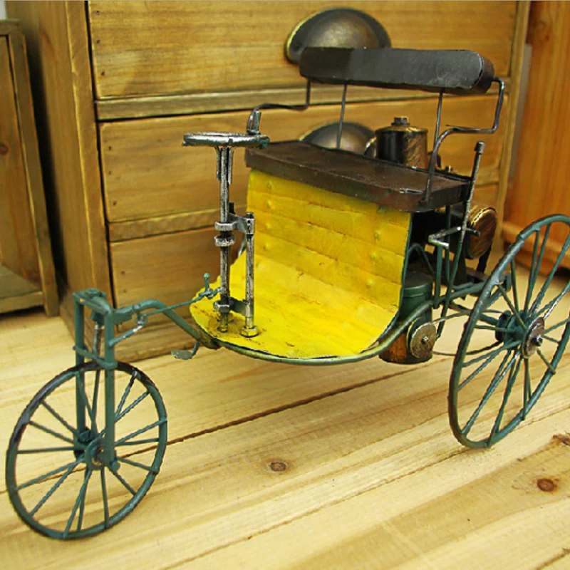 Антикварная имитация винтажной жестяной модель мотоцикла с коляской креативные