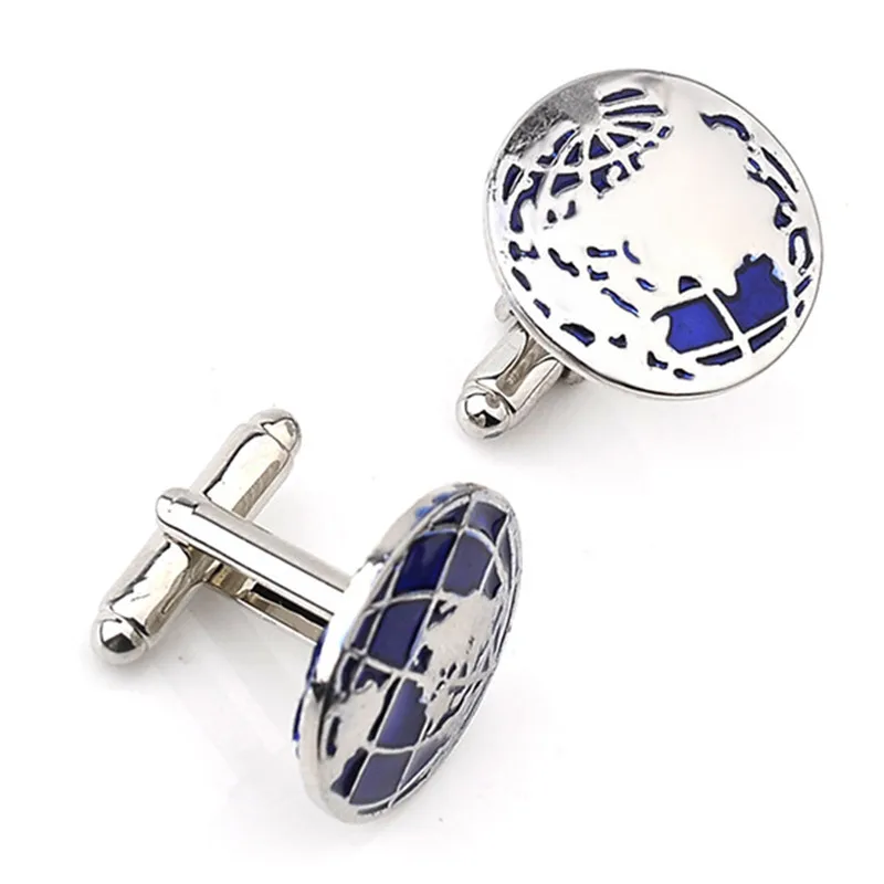 Карта мира запонки в виде земного шара для мужчин французские рубашки Зажимы