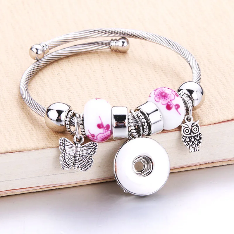 Трендовые эластичные металлические бусины кнопки для браслета браслеты