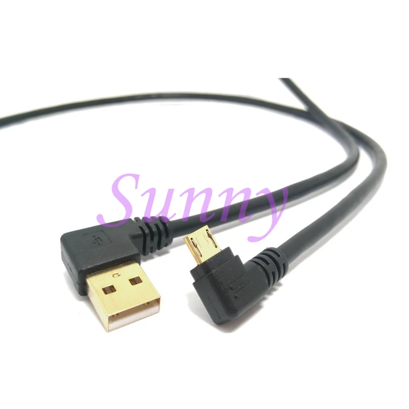 100 шт./лот 0 1 м короткий позолоченный правый угол Micro USB для левого угла Tpye A Male 90