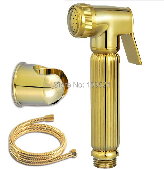 Бесплатная доставка латунный ручной комплект биде shattaf Gold clour душ B|bidet shattaf|hand held