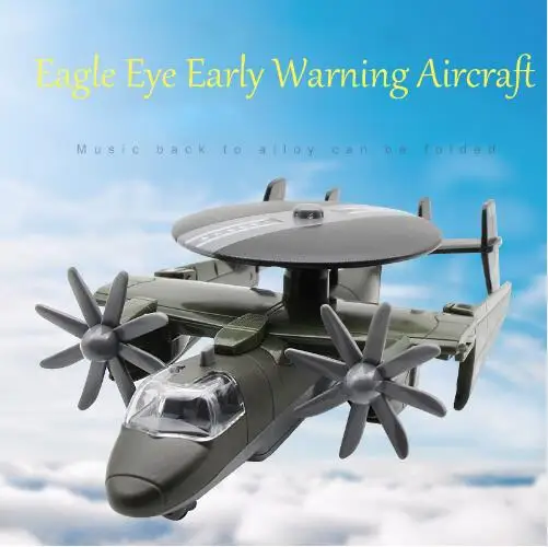 

Alloy Hawkeye Warning Helicopter Model Flipped Wing Sound And Light Pull Back Alloy Material Children's Aircraft Toy Model