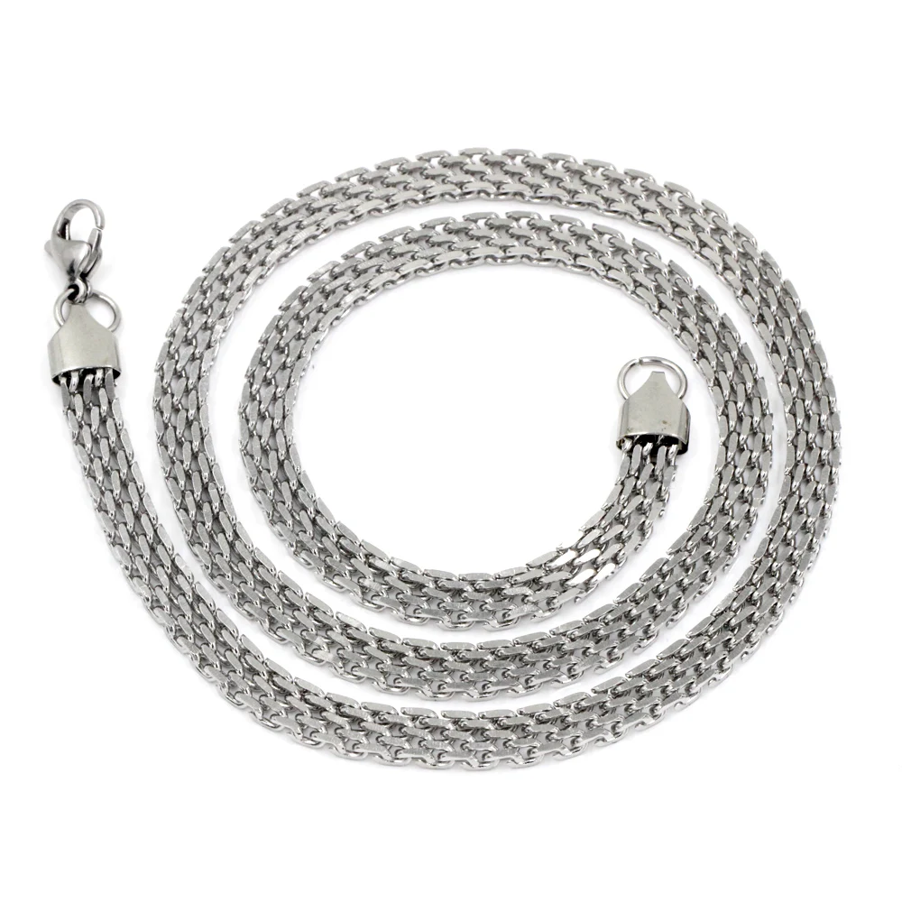 Массивное ожерелье LUXUSTEEL 6 мм 55 см плоские цепи из нержавеющей стали ожерелья для