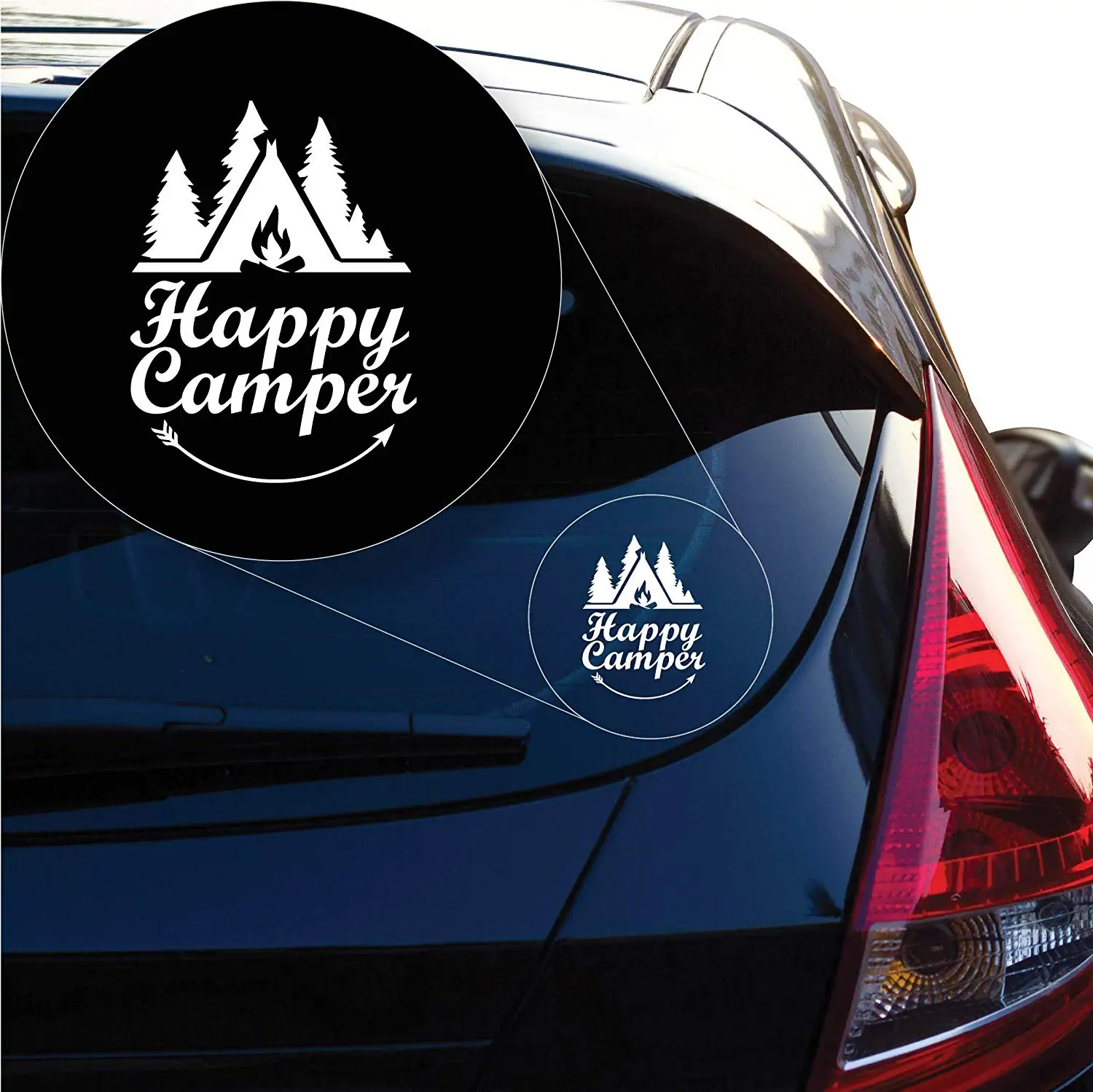 

Graphics Happy Camper Decal Sticker Car Window, Laptop More