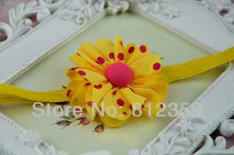 Младенцы ободки 6 см 8 цветов Colorful Dot цветок Девочка аксессуары для волос Hb1009 |