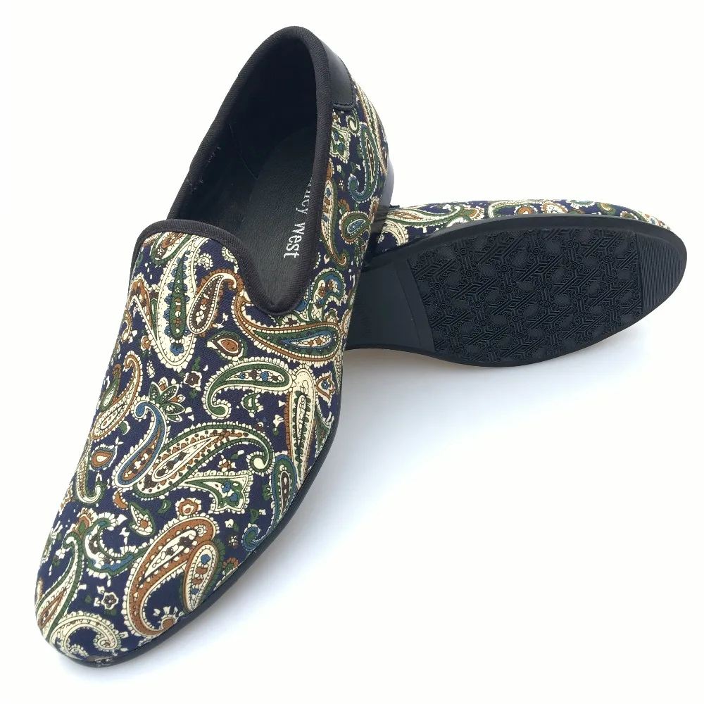 

Journey West Blue Printing Men Shoes Casual Fashion Men Loafers Slippers Party Men's Flats Size 7-13 US Domestic Delivery New
