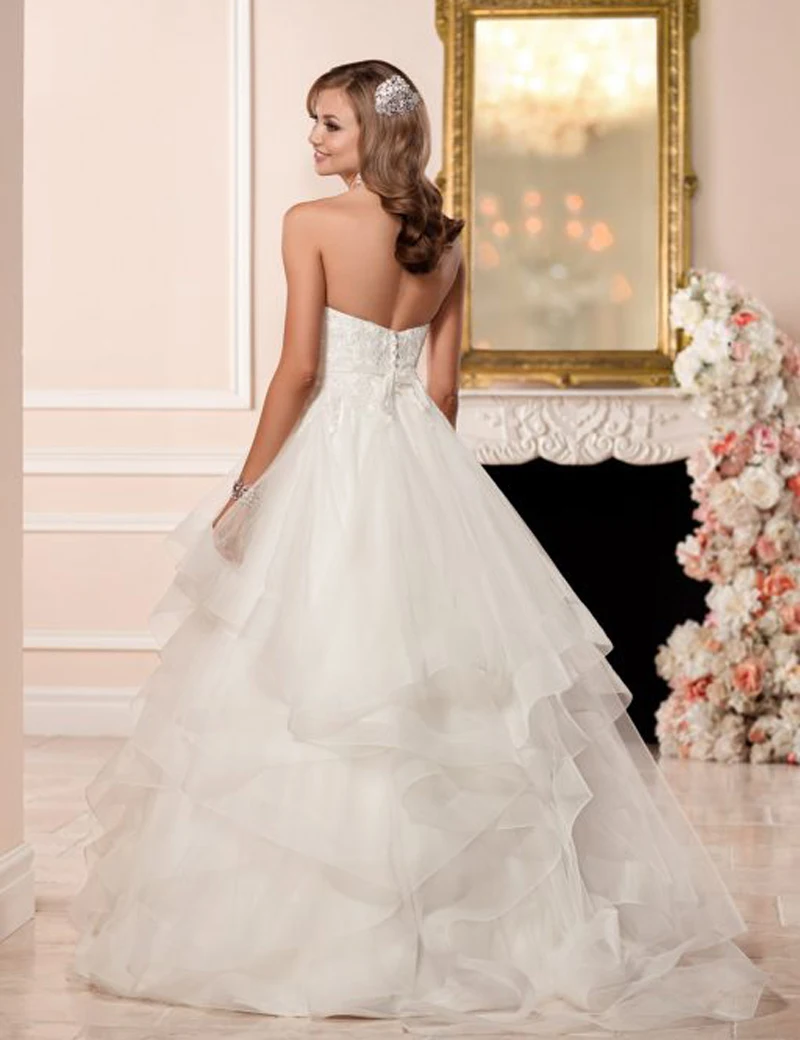 WDZ6018 Plus Size Wedding Dress for Women 2017 Robe de Mariage Princess Tiered Sweetheart High Quality | Свадьбы и торжества