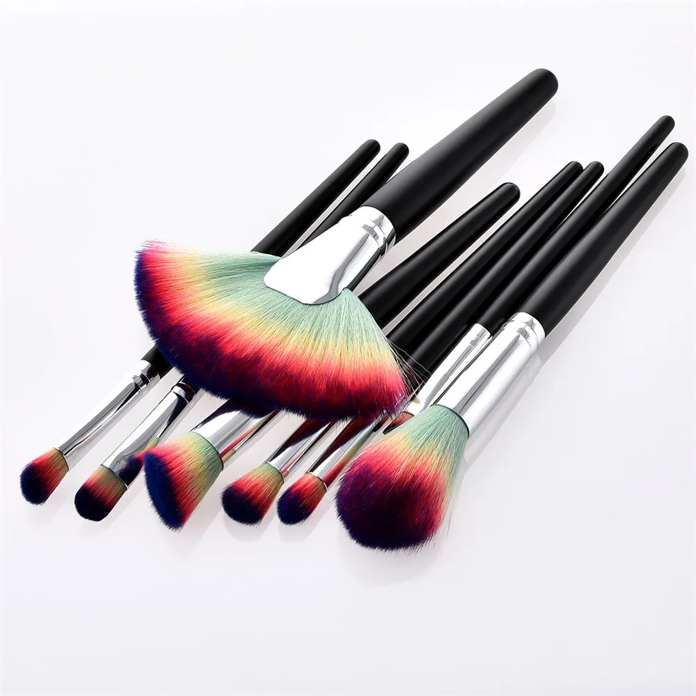 GUJHUI 8Pcs Black Wooden Handle Makeup Brushes Set Professional Advanced Beauty Cosmetic Foundation Brush Make Up | Красота и