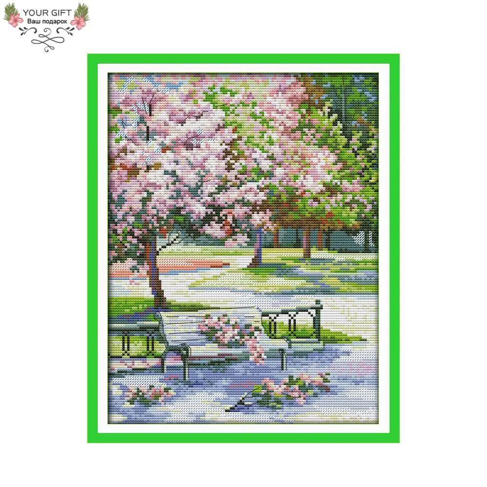 

Joy Sunday Garden Home Decor F713 14CT 11CT Counted Stamped Spring In The Park Needlepoints Embroidery Cross Stitch Kit