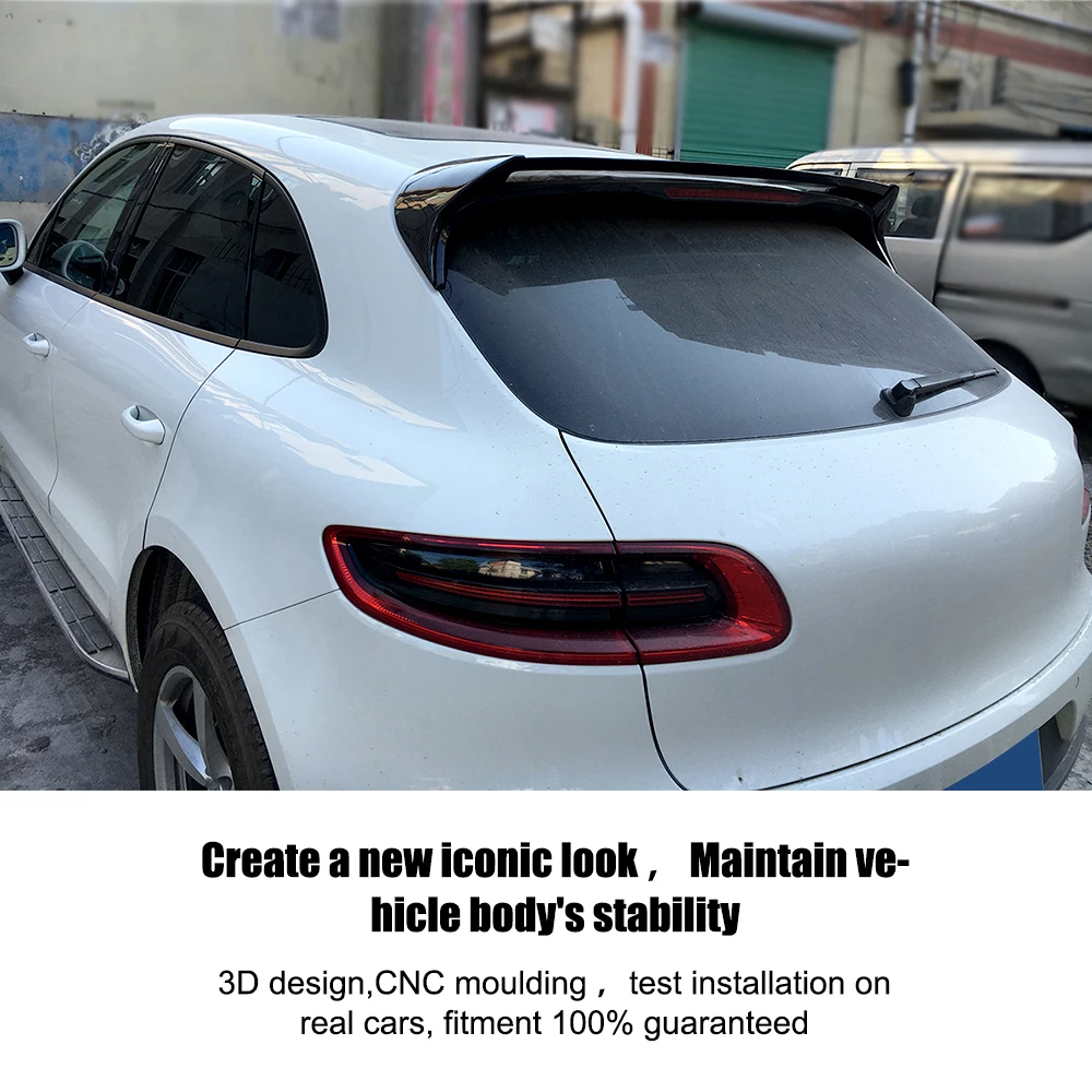 Углеродное волокно автомобиля задний спойлер на крыше окна крылья для Porsche Macan 2014
