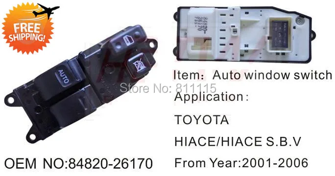 Регулятор стеклоподъемника 84820-26170 для Hiace/Hiace S.B.V 19GL 2001-2006 управление