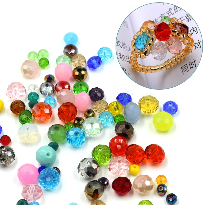 Модные граненые круглые бусины ZHUB из хрустального стекла с отверстием 2/3/4 мм
