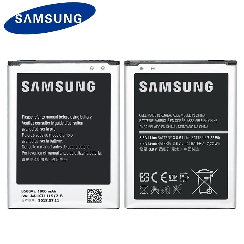 Аккумулятор Samsung B500AE для Galaxy S4 Mini/i9192/I9190/I9198/J110 100% мАч|Аккумуляторы мобильных