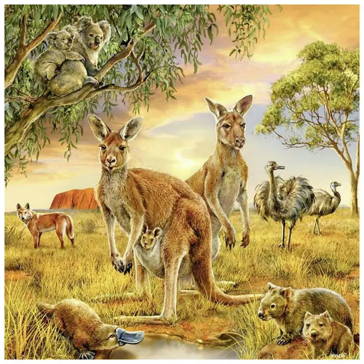 Алмазная 5d картина сделай сам полноразмерная мозаика с изображением животных