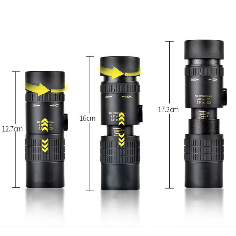 Высокая мощность 10-30x30 HD монокуляр BAK4 телескопический объектив мобильного
