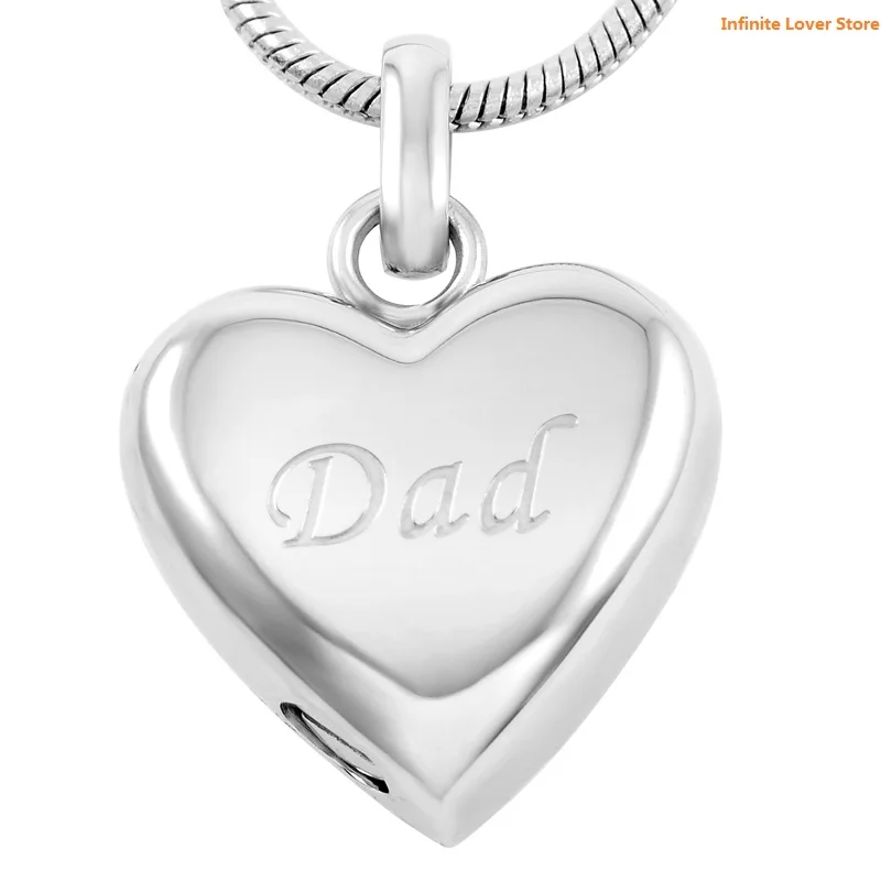 IJD8455-9 золото Нержавеющая сталь папа гравировки Сердце Keepsake Мемориал Цепочки и
