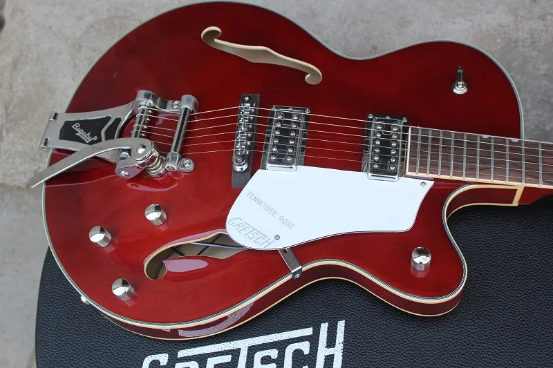 Бесплатная доставка Tennessee rose Gretsch 6120 полуполый корпус винно-красная