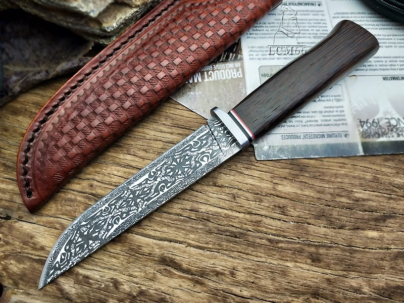 LCM66 охотничьи Тактические фиксированные ножи, стальная головка+ ручка из красного дерева, спасательный Походный нож, портативный нож, поварской нож, острый