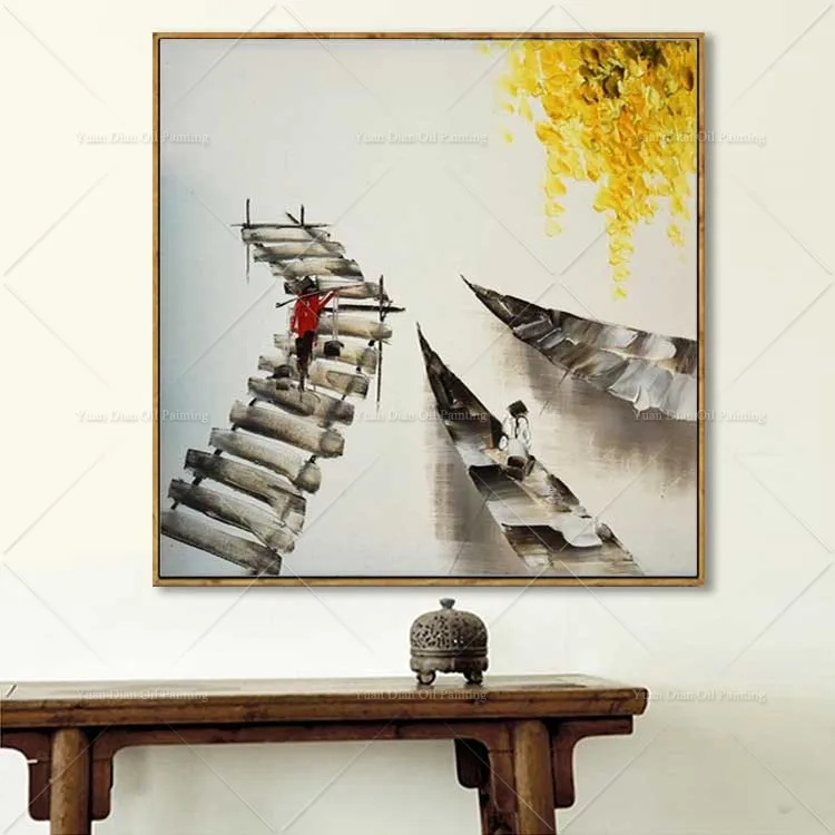 Масляные люди Морская Лодка расписанные вручную картина маслом на холсте