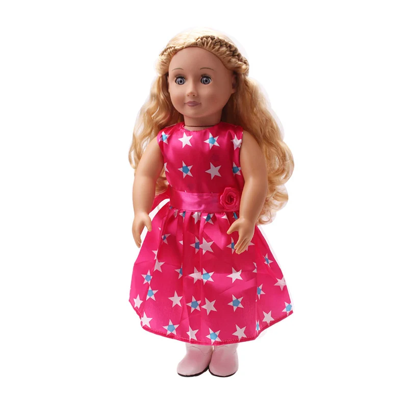 18 дюймов американская кукла Летнее платье принцессы вечернее для девочек Одежда