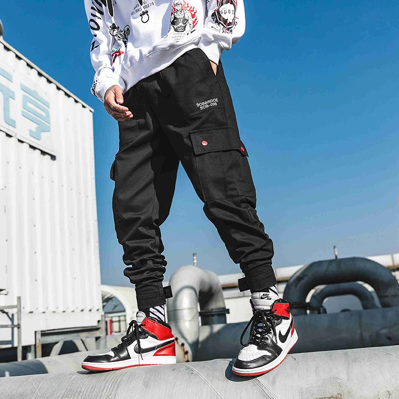 Камуфляжные брюки-карго Мужская хип-хоп мода брюки мешковатые тактические для