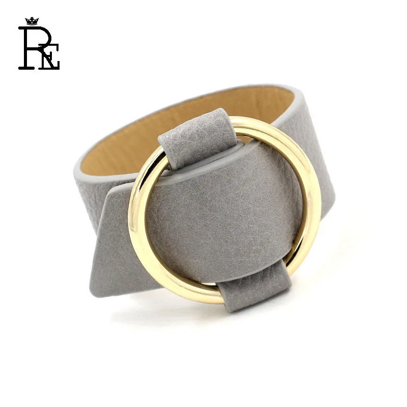 Женский браслет из ПУ кожи золотистого цвета OB15 | Украшения и аксессуары