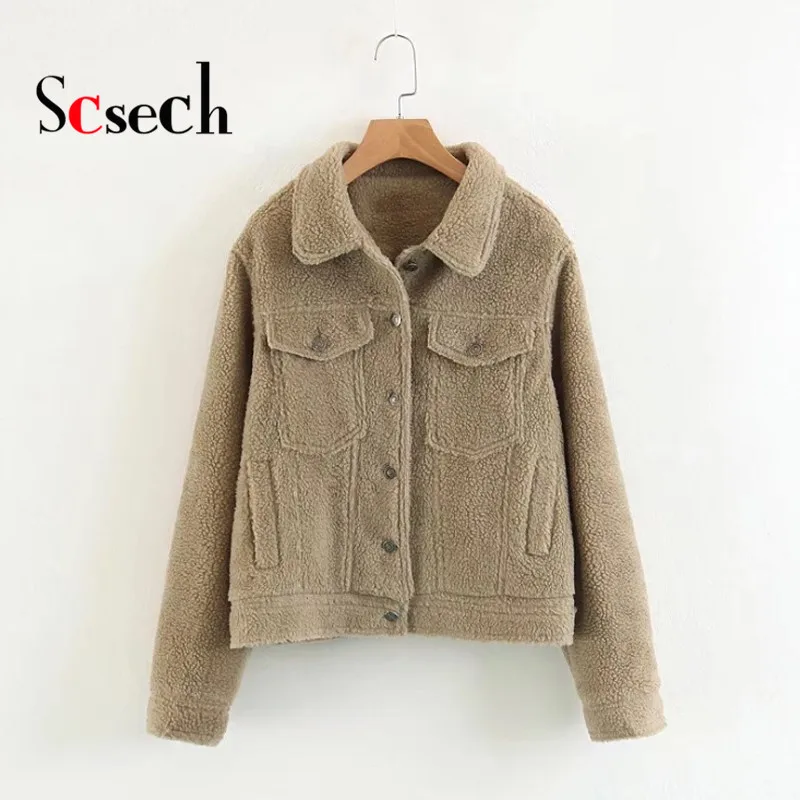 Новое зимнее пальто женская зимняя Повседневная Коричневая фланелевая куртка с